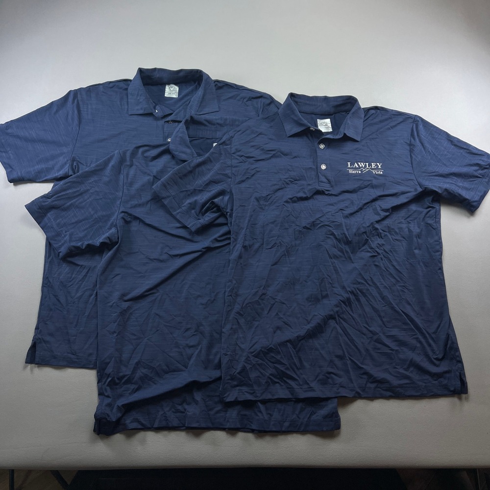 Set Of 3 Callaway Opti Dri Performance Polo Shirt Mens Medium Navy Tennis Tail
